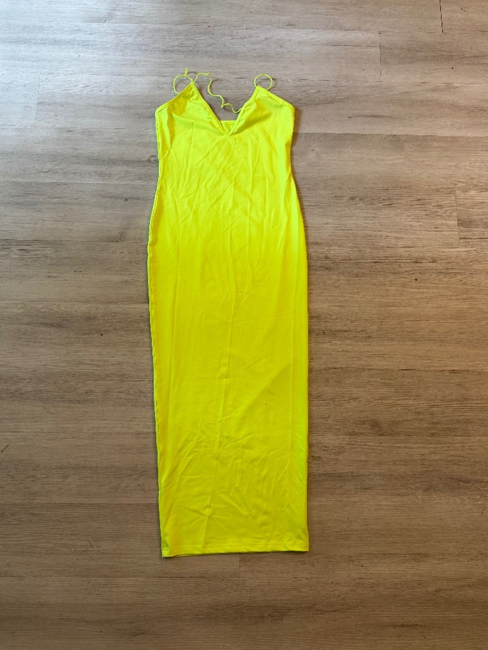 Neon V neck maxi bodycon dress